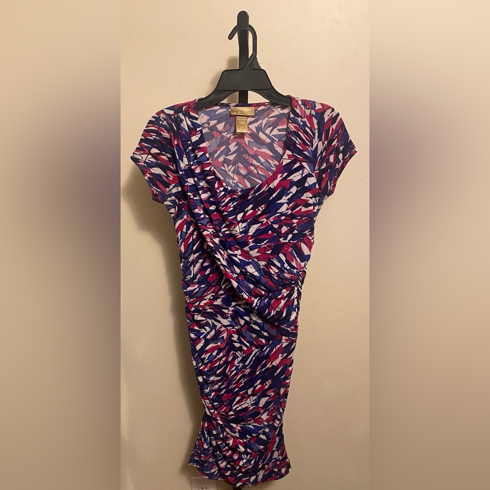 Miss Tina Blue, Purple, Pink, and White Stretch Bodycon Dress - Size 0-2 XS